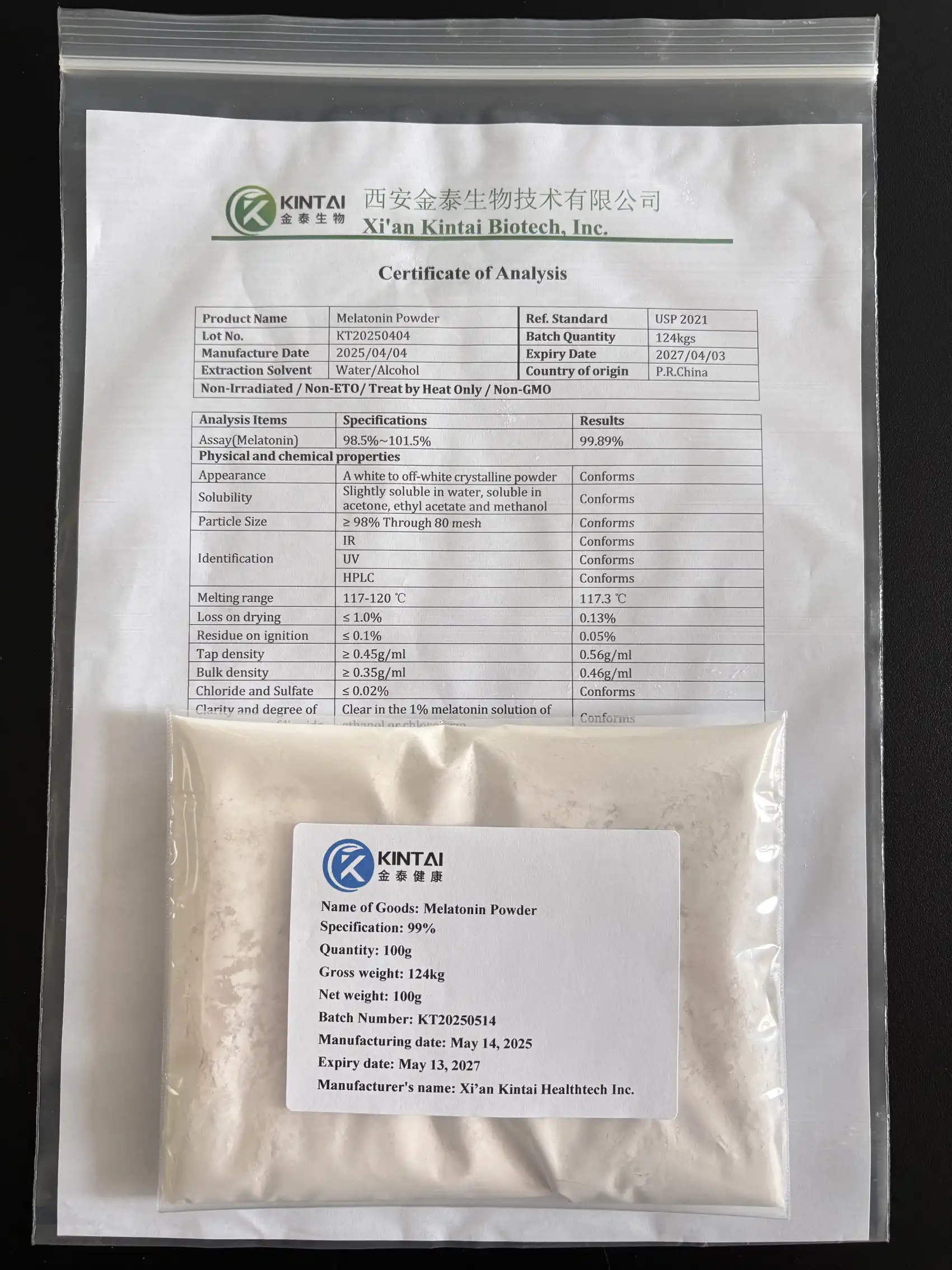 Kintaihealth®—Melatonin Powder Manufacturer and Supplier Kintaihealth®—Melatonin Powder Manufacturer and Supplier