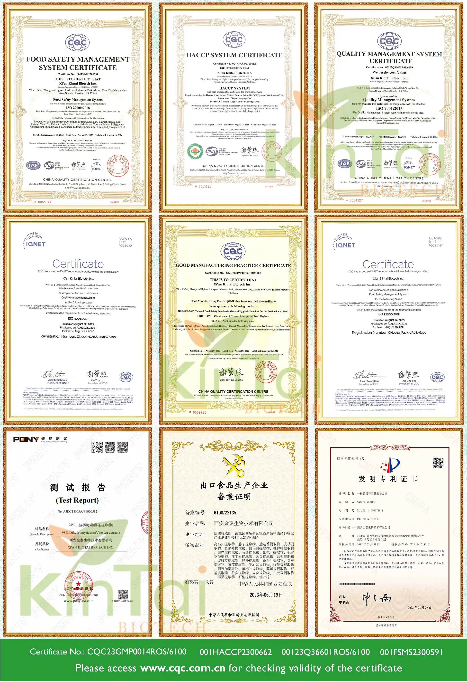 our certifications