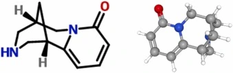 Chemical structure formula of cytisine.